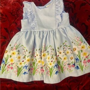 Floral Embroidered Baby Easter Dress